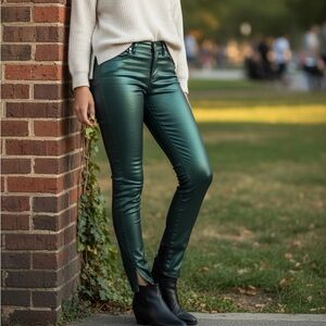 Rich & Skinny Metallic Emerald Skinny Pants
